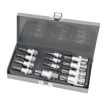 Набір головок Torx - 12шт(1/2"-T40,T45,T50,T55,T60; 3/8-T20,T25,T27,T30; 1/4-T8,T10,T15) PROLINE 18712 18712 фото